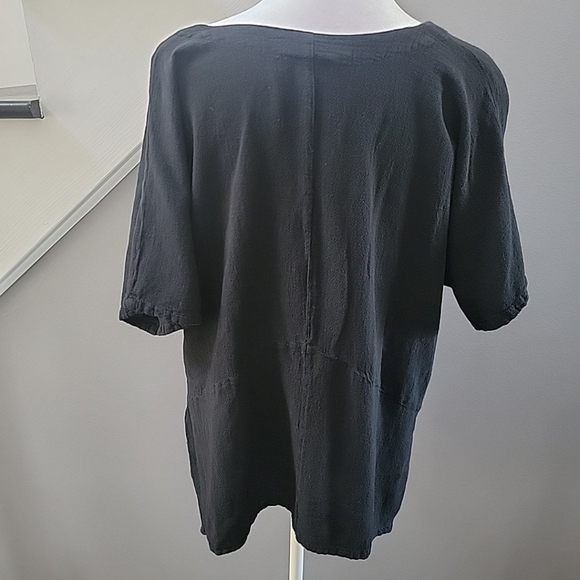 Oh My Gauze Playa Blouse 100% Cotton Black Asymmetric top M/L Comfort Quality - Picture 4 of 6